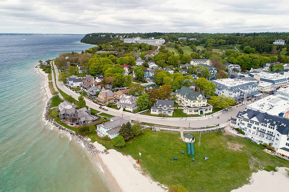 Mackinaw Island Drone Image