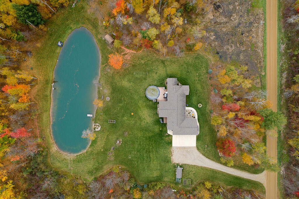 Real estate photography and aerial drone imaging for a Mid-Michigan home